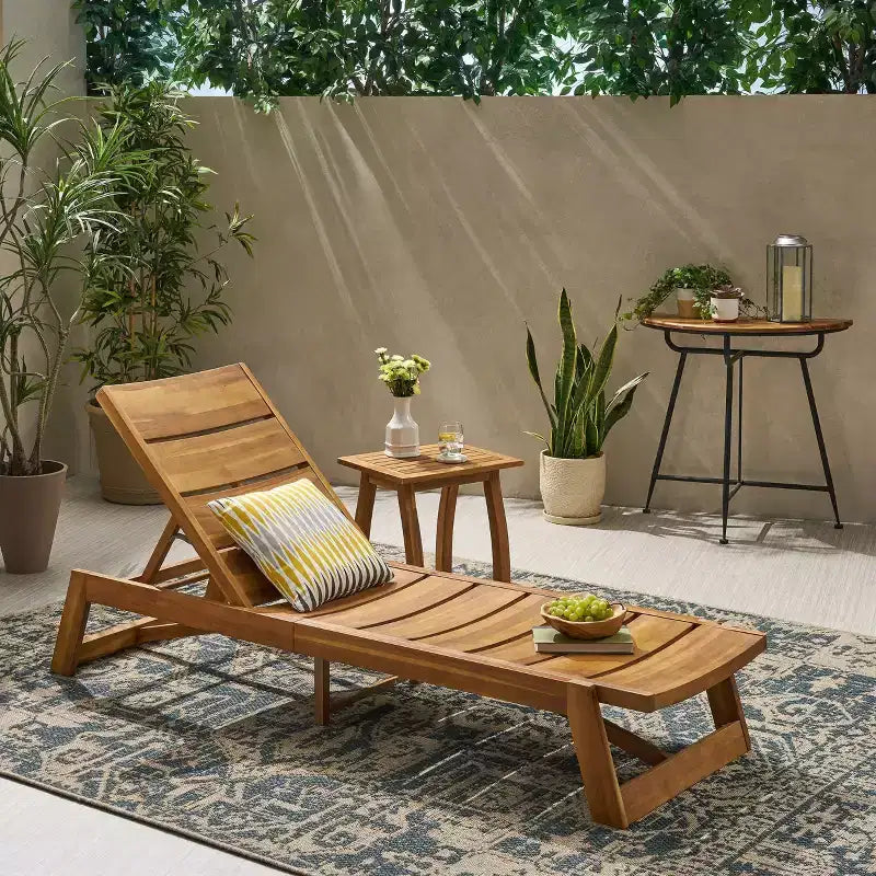 Mahalo 2-tlg. Chaiselongue-Set aus Akazienholz - Christopher Knight Home