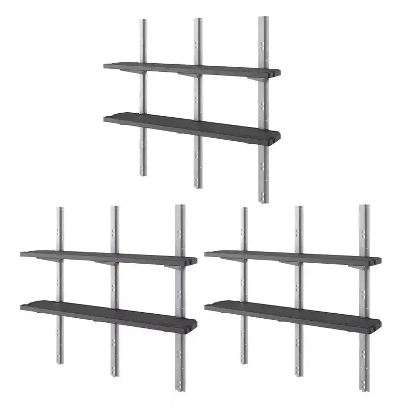 Suncast Vertikaler Geräteschrank 6-Böden-Set Platzsparende Wandmontage Outdoor-Aufbewahrung, Schwarz