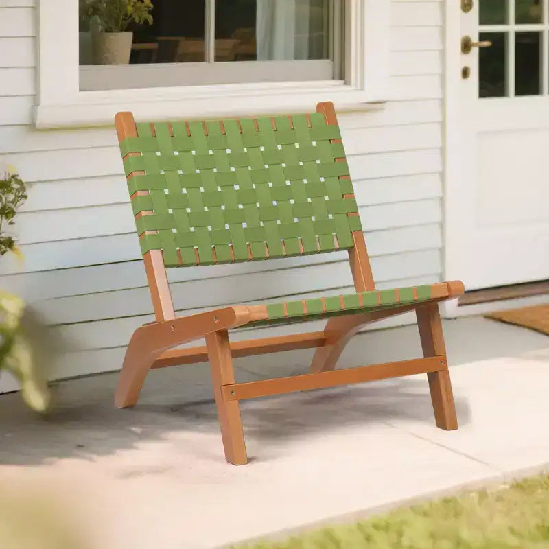 Karl Home | Massivholz-Terrassenstuhl mit handgeflochtener Rücken- und Sitzfläche