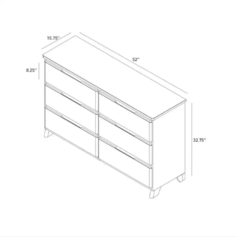 Massivholz-Kommode im Landhausstil mit 6 Schubladen