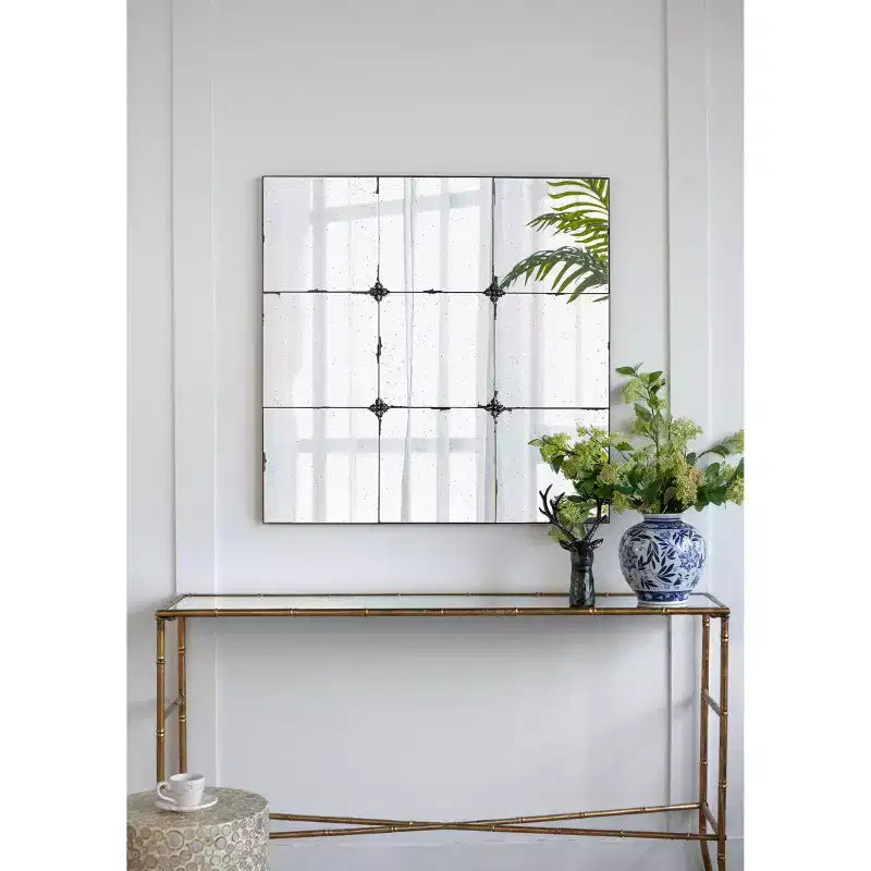 36 x 36 Zoll Wandspiegel mit traditioneller antiker Glasscheibe
