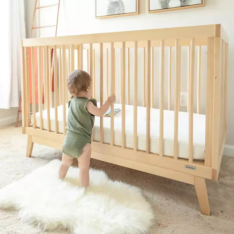 3-in-1 umwandelbares Kinderbett, massives europäisches Buchenholz, GREENGUARD Gold-zertifiziert, hergestellt in Italien