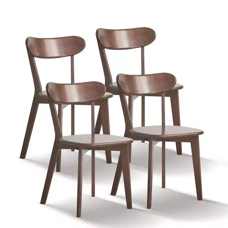 MAYEERTY 4er-Set Esszimmerstühle aus massivem Eichenholz, Holzstühle für Küche, Esszimmer und Wohnzimmer