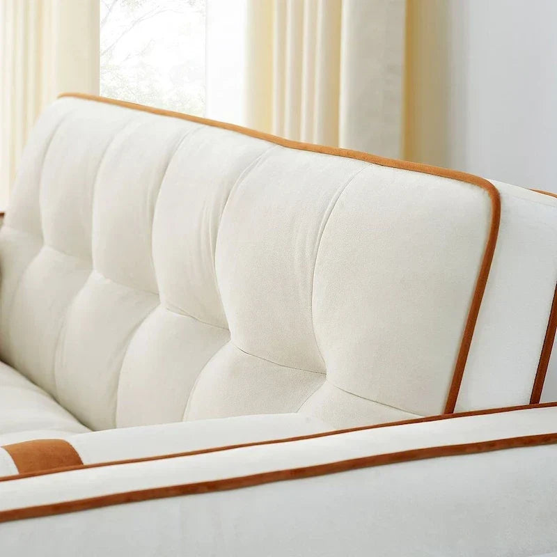 Multifunktionales Samt-Schlafsofa mit Ausziehfunktion, verstellbarer Rückenlehne und Kissen – k. A.