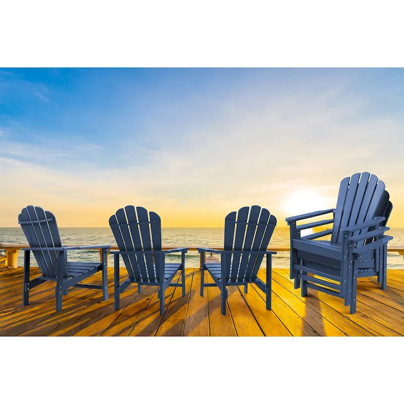Vrakae 6er-Set stapelbarer Adirondack-Gartenstühle aus HDPE für jedes Wetter