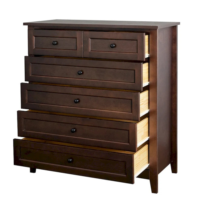 Kommode aus Massivholz mit sprühlackierten Schubladen, Buffetschrank, Sideboard mit Schließfächern, Anrichte, Konsolentisch mit Schließfächern