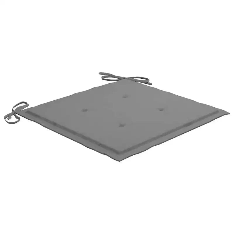 vidaXL 8er-Set stapelbare Gartenstühle aus Teakholz mit grauen Auflagen – Langlebige Garten-/Außenmöbel