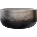 Kacy 36 Zoll breiter, moderner Couchtisch aus Metall in Silber-Ombré, montiert