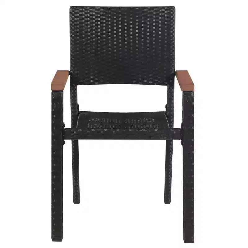 vidaXL Terrassenstühle 2 Stück Poly Rattan Schwarz