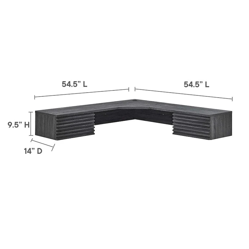 Render Wandmontierter Eckschreibtisch