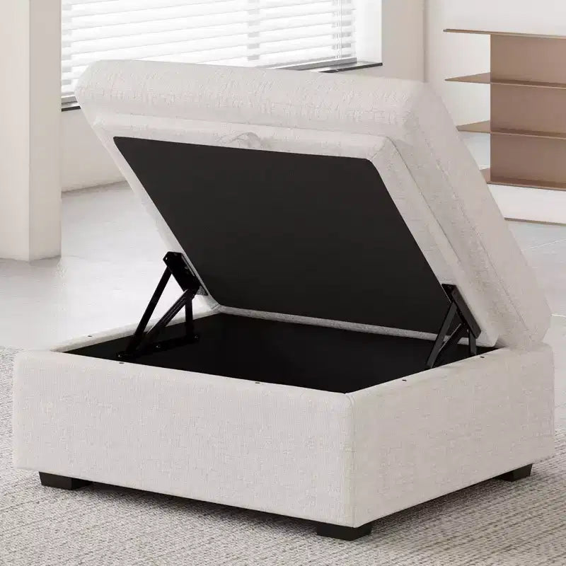 Belffin Chenille-Ottoman-Modul – Modulare Fußstütze mit Stauraum, hautfreundlichem Stoff und Schnellmontage-Design