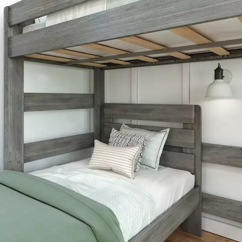 Max & Lily Etagenbett aus Massivholz im modernen Landhausstil, L-förmiger Bettrahmen mit zwei Einzelbetten für Kinder