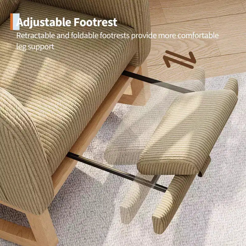 Moderner Schaukelstuhl mit Kissen & Seitentaschen, für Wohnzimmer, Schlafzimmer
