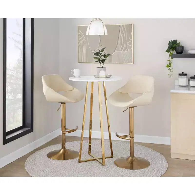 LumiSource 2er-Set Fabrico Verstellbare Barhocker PU