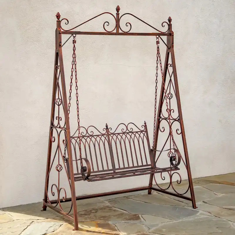 Eisenschaukelbank Tserovani in Bronze - 57,5x35x91