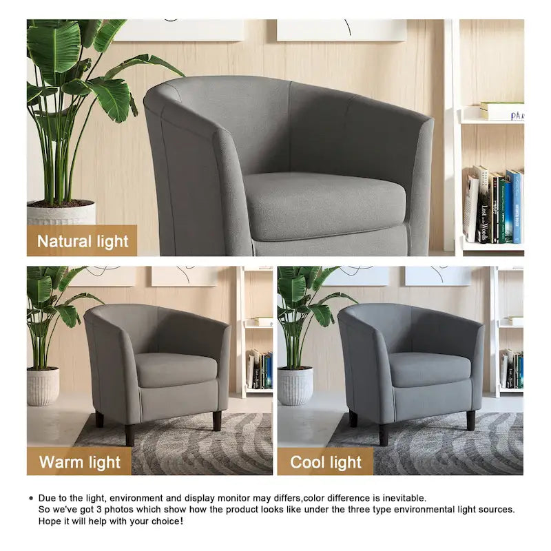 Moderner Loungesessel in Fassform, gemütlicher Armlehnstuhl, Clubsessel