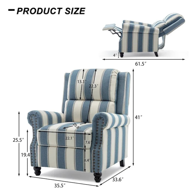2er-Set moderner Polster-Relaxsessel mit Kunstleder/Stoffbezug