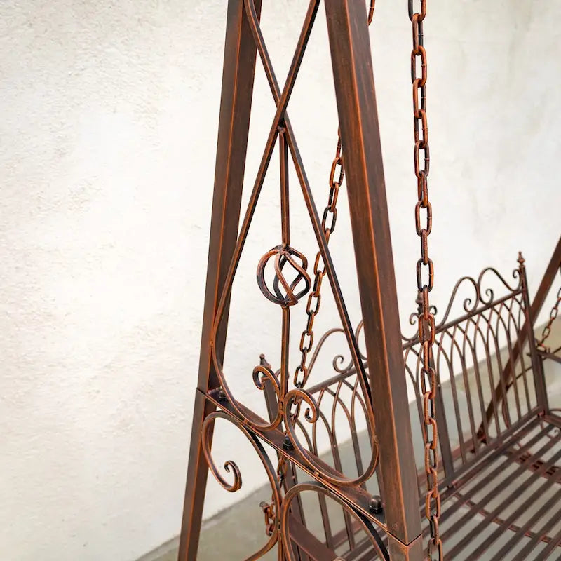 Eisenschaukelbank Tserovani in Bronze - 57,5x35x91