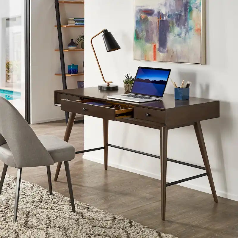 Aksel Wood Schreibtisch mit 3 Schubladen von iNSPIRE Q Modern