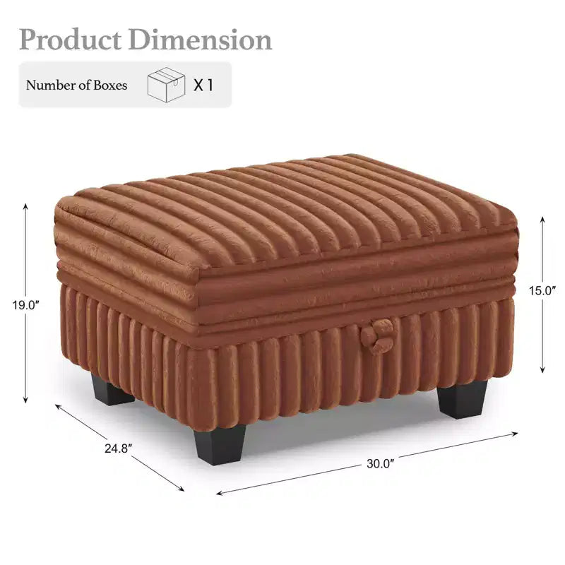 Belffin Cord-Ottomane mit Stauraum für modulares Ecksofa