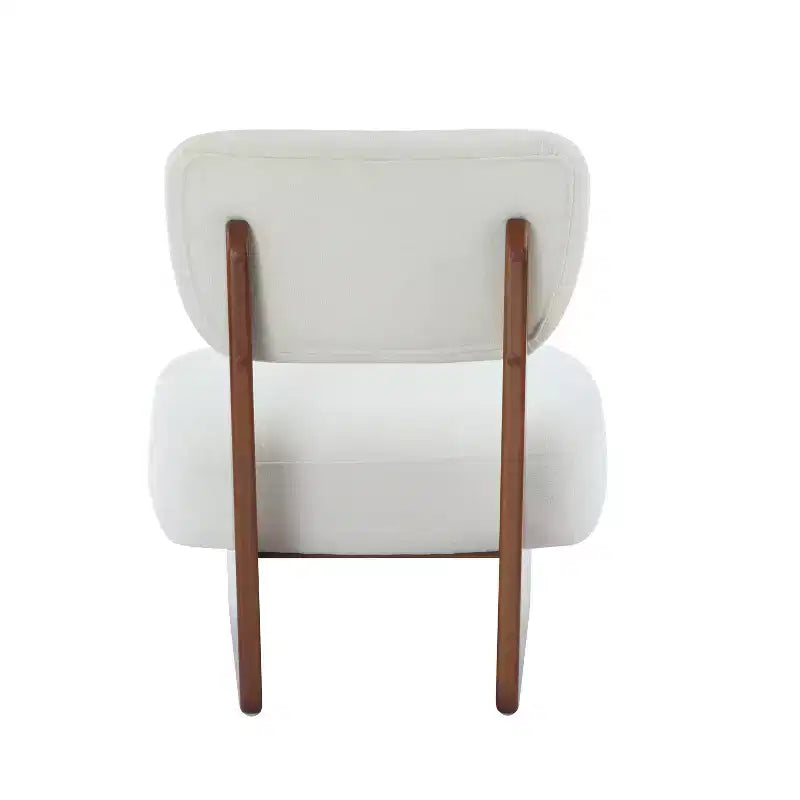 Set aus 2 modernen beigen Loungesesseln mit Polyesterbezug, stabilem Holzgestell, für verschiedene Räume