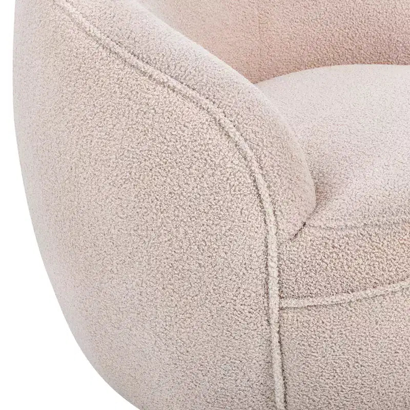 Roundhill Furniture Galleria 360° drehbarer Barrel Chair aus Kunst-Lammfell