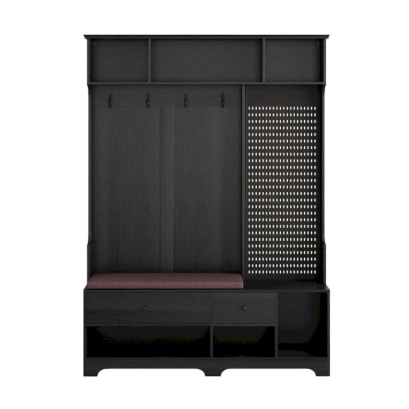 GDFStudio – Finn Multifunktionale Garderobe mit Schuhbank, Lochwand und viel Stauraum