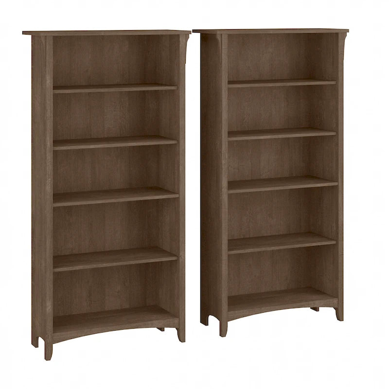 Salinas hohes Bücherregal mit 5 Ablagefächern (2er-Set) von Bush Furniture