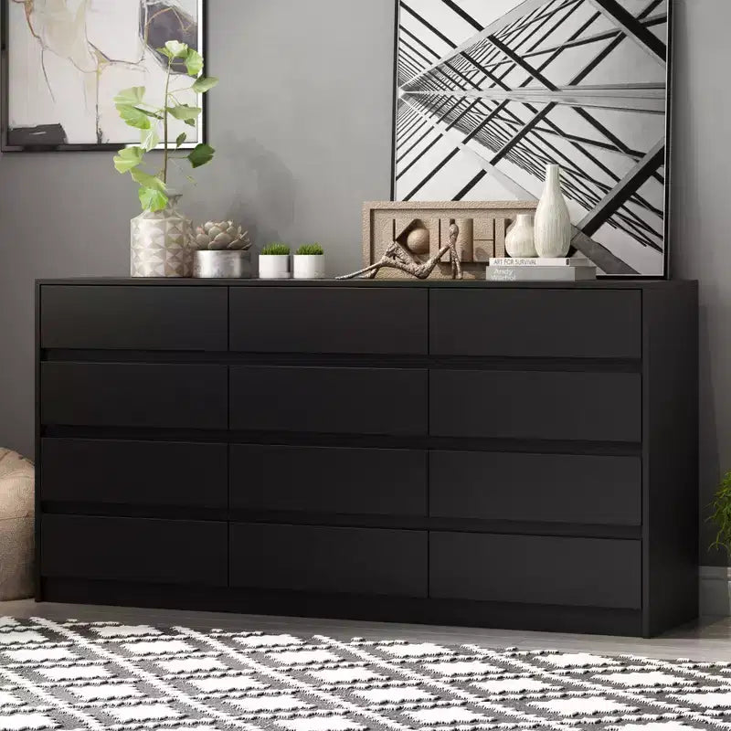 Famapy Moderne Kommode mit 12 Schubladen, eleganter Schubladenschrank