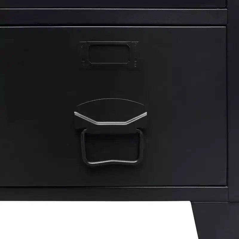 vidaXL Kleiderschrank aus schwarzem Blech, mittelgroß, mit verstellbaren Einlegeböden
