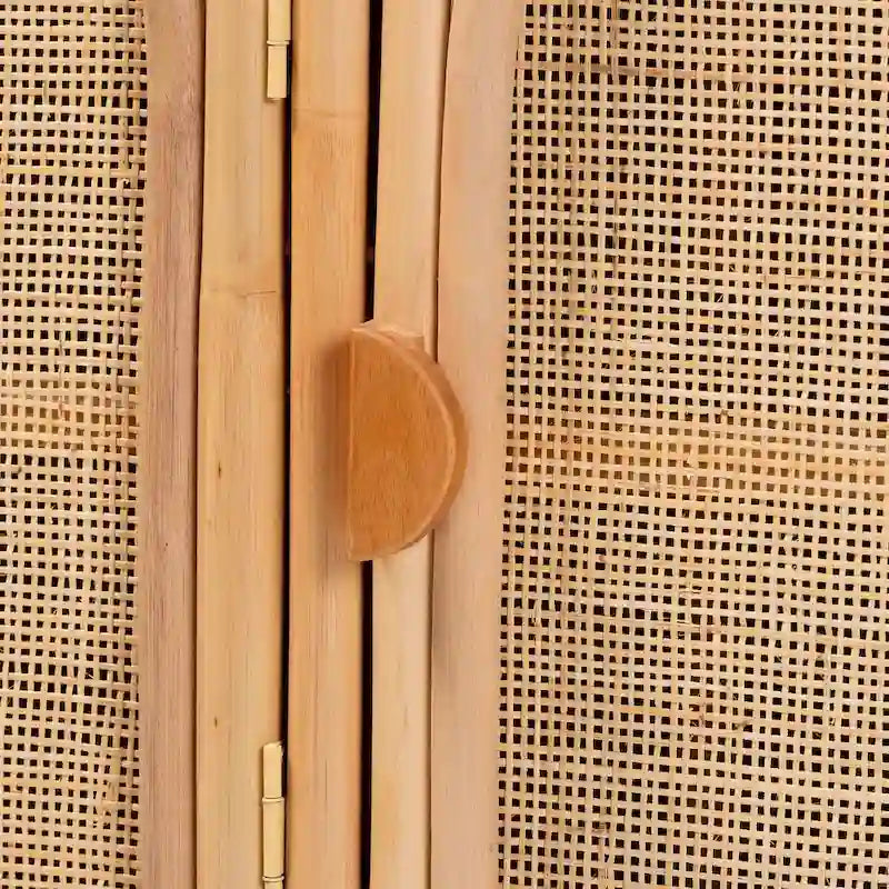 Evania Bohemian Natur-Rattan-Schrank mit 3 Türen