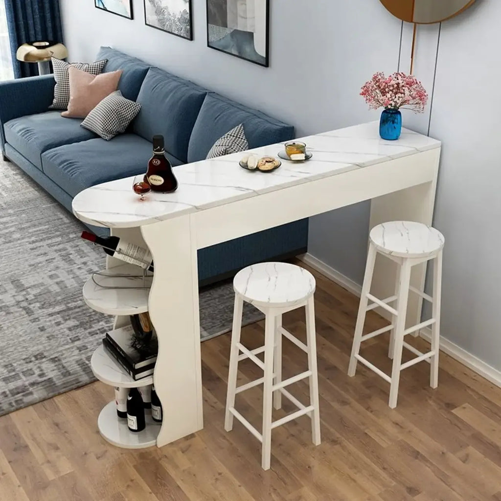Moderne asymmetrische Bar-Tische aus schwarz-weißem Holz