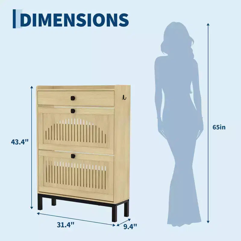 Moderner Schuhschrank aus Holz, verstellbarer Regalboden, freistehendes modernes Design, für Flur, Wohnzimmer