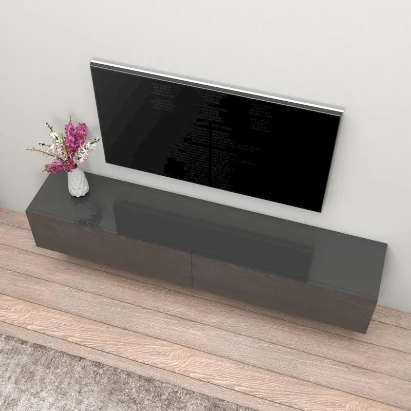 Berno 71 Zoll. Moderner, glänzender, schwebender TV-Wandhalterungsschrank