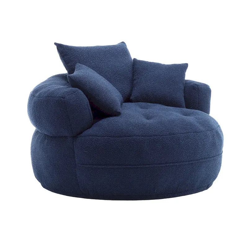 Runder Loungesessel – Weiß/Blau/Grau/Gelb/Orange/Rosarot/Marineblau/Grün, Einzel- & Doppelsitz