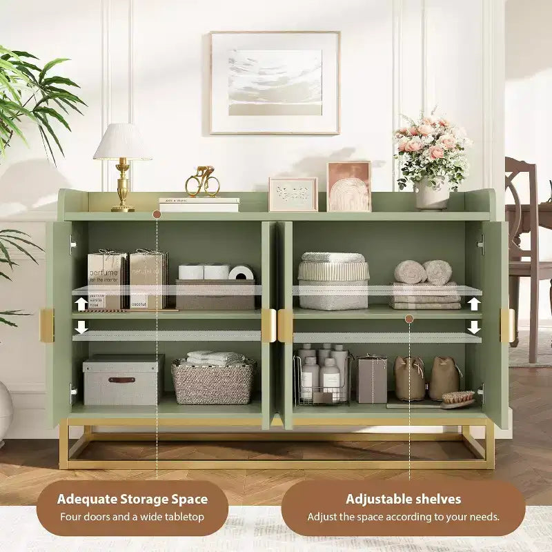 Buffetschrank mit Stauraum-Sideboard, 4 Türen, 120 cm breit, modernes Medien-Sideboard