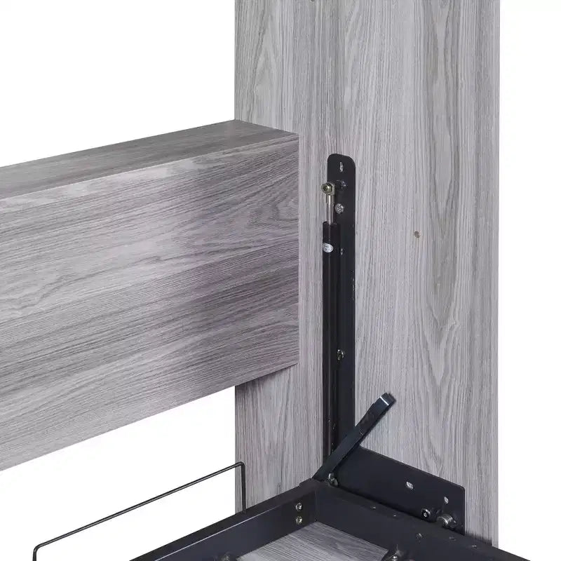 Schrankbett in Doppel-/Einzelbettgröße, Wandbett aus Holz, Grau