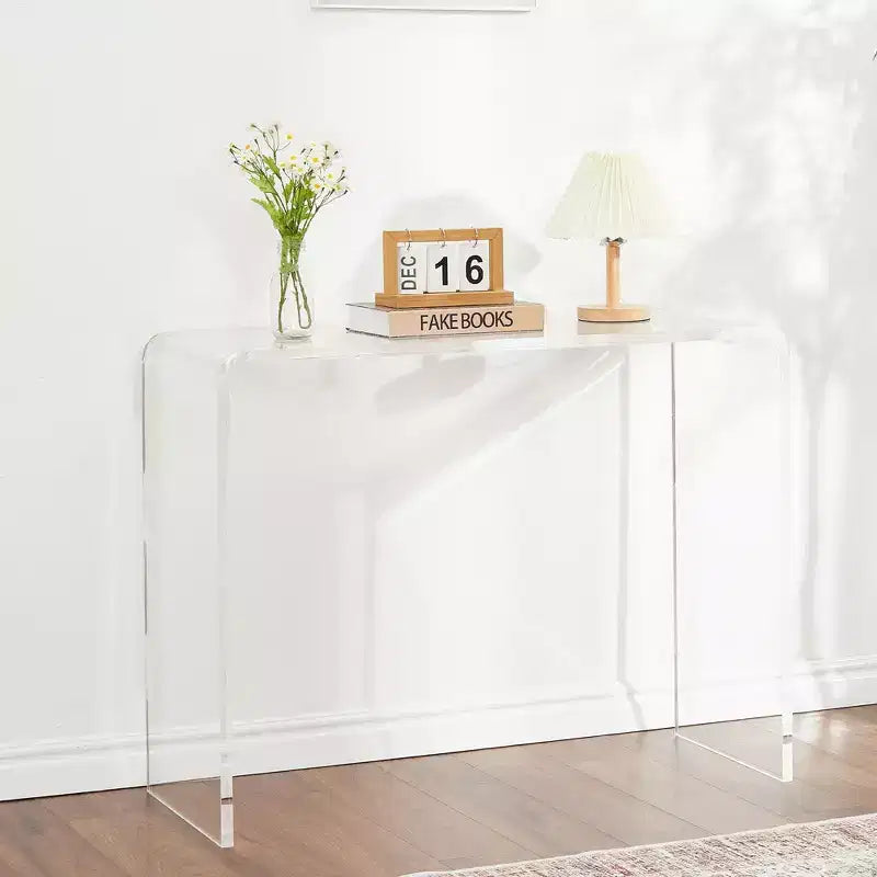 COZONY Moderner Konsolentisch aus Acryl, Transparenter schmaler Beistelltisch, Kompakter Akzent für den Eingangsbereich, Robust & Leicht, für Wohn- oder Esszimmer