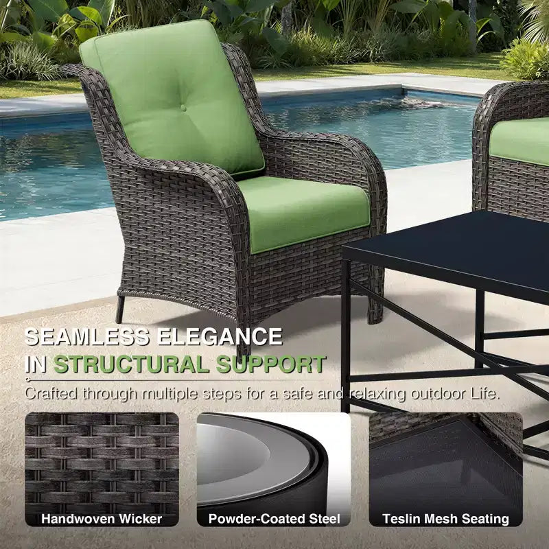 UPTIOT Premium Outdoor-Lounge-Set mit Sofa, Drehstühlen und Fußhocker für ultimativen Komfort und Stil