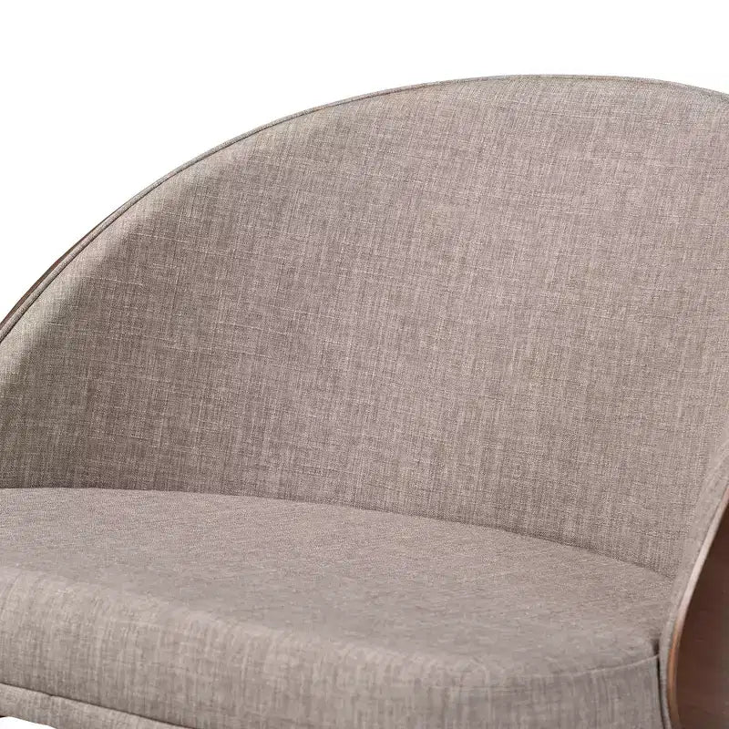 Baxton Studio Lovella 2er-Set Akzentstühle im Mid-Century-Modern-Stil, grauer Stoff und walnussbraunes Holz-Finish
