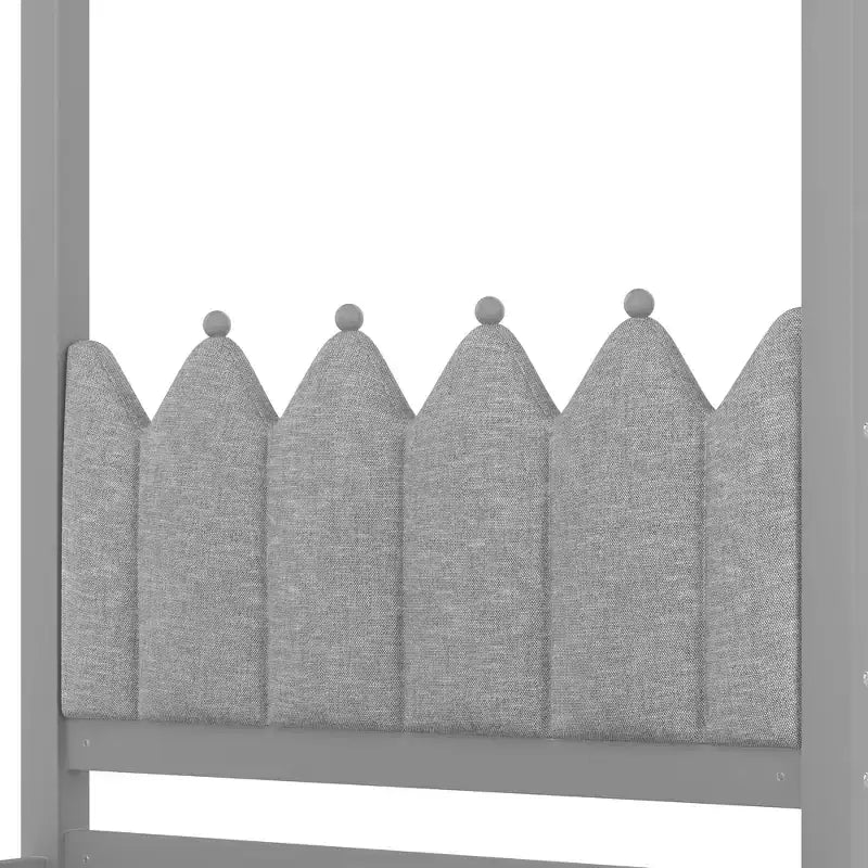 Doppel-/Einzelbett-Plattformbett mit Ausziehbett, Prinzessinnen-Himmelbett aus Holz mit 3 Schubladen, Stauraumbett mit gepolstertem Kopfteil für das Schlafzimmer