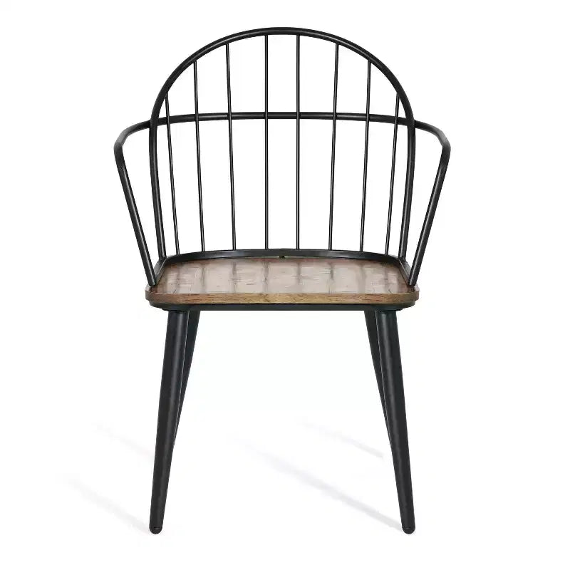5-teiliges Esstisch-Set mit 4 Essstühlen und rundem/eckigem Tisch, Schwarz+Natur/Walnuss-ModernLuxe