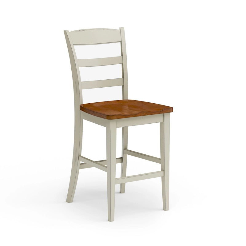 Homestyles Monarch 3-teiliges Kücheninsel-Set aus cremeweißem Holz mit ausklappbarer Holzplatte – 48 x 25 x 36