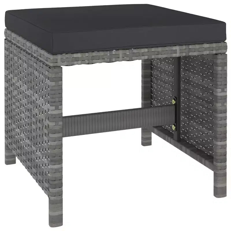 vidaXL Garten-Essgruppe Esstisch und Stühle aus Poly Rattan und Holz