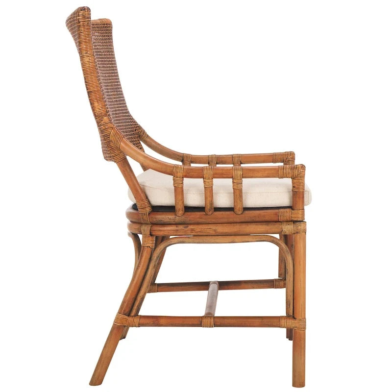 Küstendesign Rattan-Stuhl mit Kissen, 22 B x 24 L x 37 H, 22 B x 24 T x 37 H