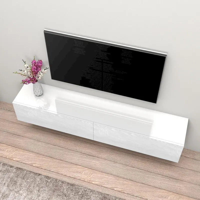 Berno 71 Zoll. Moderner, glänzender, schwebender TV-Wandhalterungsschrank