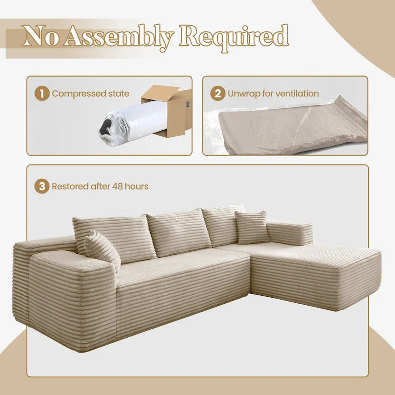 Modernes Polster-Chaiselongue-Sofa mit Kissen für das Wohnzimmer
