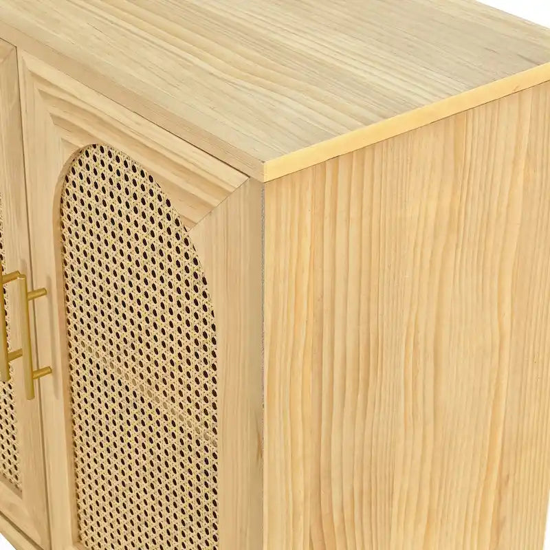 4-türiger Schrank mit Rattantüren