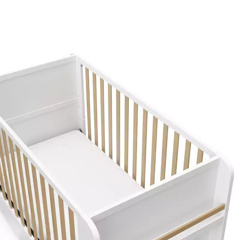 4-in-1 umwandelbares Kinderbett mit Schublade & abnehmbaren Bücherregalen, verstellbarer Matratzenrost