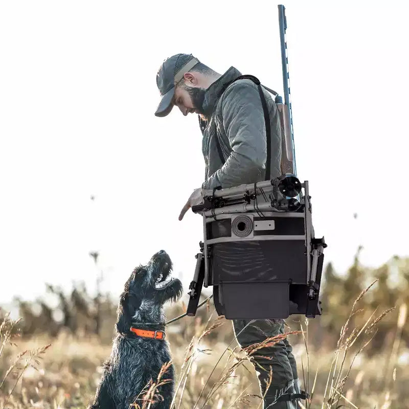 Costway Tragbarer Jagdstuhl mit 360° schwenkbaren, verstellbaren Beinen & Armlehnenhalterung